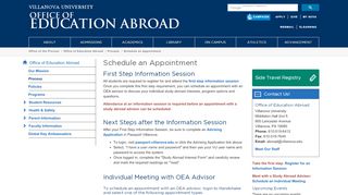 
                            6. Schedule an Appointment | Villanova University - Oea Login