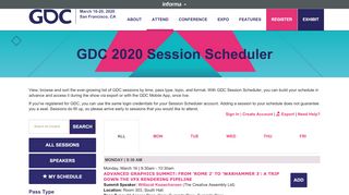 
                            3. Schedule | GDC 2020 | List - Gdc Sign In