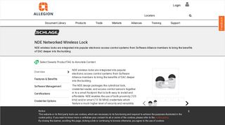
                            8. Schlage NDE Networked Wireless Lock - Allegion - 360 Portal Allegion