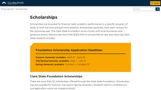 
                            3. Scholarships | Clark State Community College - Clark State Angel Portal