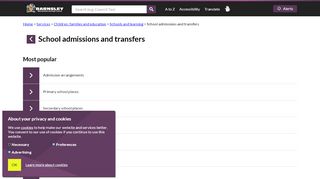
                            4. School admissions and transfers - Barnsley Council - Barnsley Council School Admissions Portal