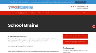 School Brains – Holyoke Public Schools - Schoolbrains Student Login