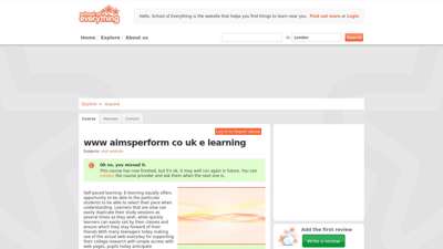 
                            4. School of Everything www aimsperform co uk e learning