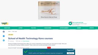 
                            1. School of Health Technology Kano courses ▷ Legit.ng - School Of Health Technology Kano Portal