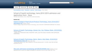 
                            5. School of health technology, kano,2018/2019 admission and ... - School Of Health Technology Kano Portal