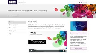 
                            2. School online assessment and reporting - ACER - Oars Student Portal Page