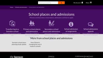 
                            1. School places and admissions Swindon Borough Council