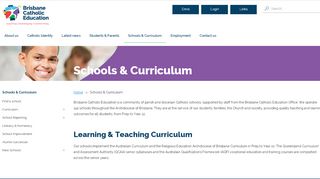 
                            8. Schools & Curriculum - Brisbane Catholic Education - Brisbane Catholic Education Portal Portal