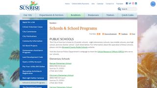 
                            9. Schools & School Programs - City of Sunrise, FL - School City Broward Teacher Portal