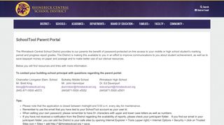 
                            1. SchoolTool Parent Portal - Rhinebeck Central School District Homepage - Rhinebeck Parent Portal