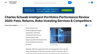
                            8. Schwab Intelligent Portfolios Review 2020: Fees & Returns ... - Schwab Intelligent Portfolio Portal