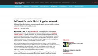 
                            4. SciQuest, Inc. SciQuest Expands Global Supplier Network in Software ... - Sciquest Supplier Portal