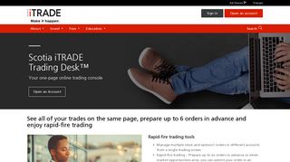 
                            3. Scotia iTRADE® Trading Desk™ - One Page Trading Console - Itrade Portal Page