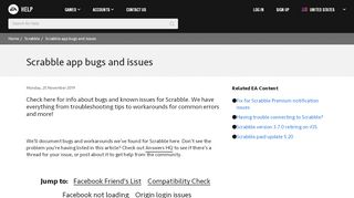 
                            2. Scrabble - Scrabble app bugs and issues - EA Help - Scrabble Origin Portal Not Working