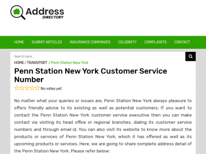 
	Penn Station New York 1 800 Customer Service Phone Number, Toll Free Number, Email Id, Website
