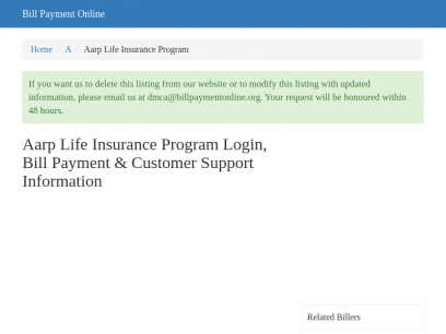 Aarp Life Insurance Program Login, Bill Payment &amp; Customer Support Information