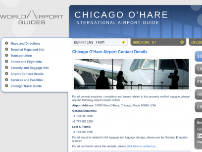 Chicago O'Hare Airport (ORD) Contact Details - Contact Chicago O'Hare airport - address, telephone numbers and geocode