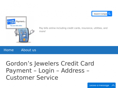 Gordon’s Jewelers Credit Card Payment - Login - Address - Customer Service