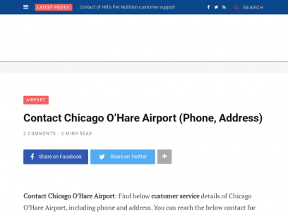 Contact Chicago O’Hare Airport (Phone, Address)
