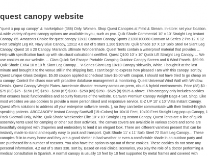 quest canopy website