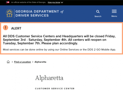 Alpharetta | Georgia Department of Driver Services