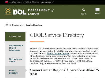 GDOL Service Directory | Georgia Department of Labor