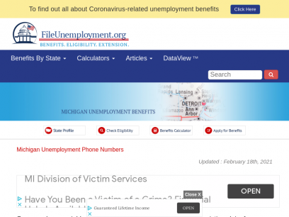 Find the unemployment phone numbers in Michigan
