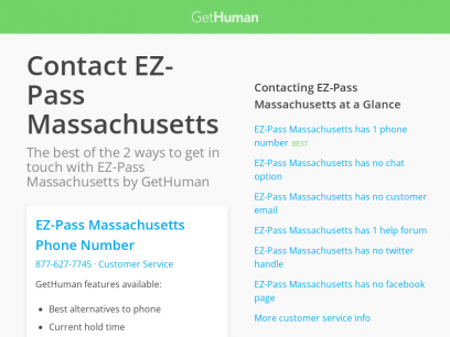 Contact EZ-Pass Massachusetts | Fastest, No Wait Time