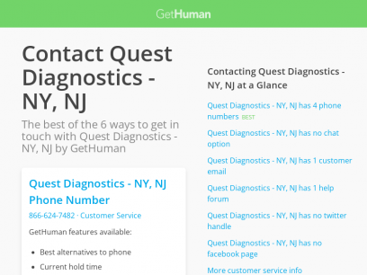 Contact Quest Diagnostics - NY, NJ | Fastest, No Wait Time