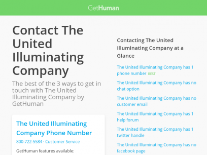 Contact The United Illuminating Company | Fastest, No Wait Time