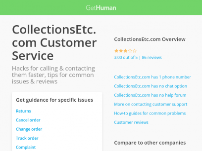 CollectionsEtc.com customer service