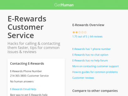 E-Rewards customer service