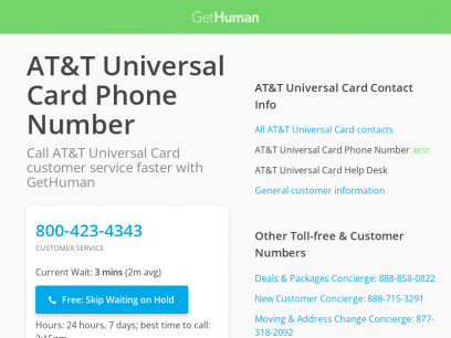 AT&amp;T Universal Card Phone Number | Call Now &amp; Skip the Wait
