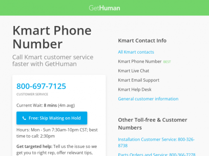 Kmart Phone Number | Call Now &amp; Skip the Wait