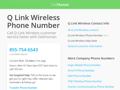 Q Link Wireless Phone Number | Call Now &amp; Shortcut to Rep