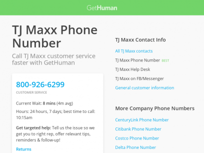 TJ Maxx Phone Number | Call Now &amp; Shortcut to Rep