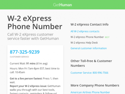 W-2 eXpress Phone Number | Call Now &amp; Shortcut to Rep