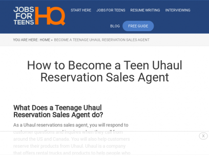 How to Become a Teenage Uhaul Reservation Sales Agent in 4 Easy Steps