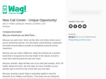 Wag! New Call Center - Unique Opportunity! | SmartRecruiters