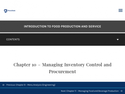 Chapter 10 &#8211; Managing Inventory Control and Procurement &#8211; Introduction to Food Production and Service