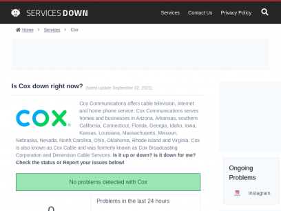     Is Cox currently down? Live Status and Outage Reports | ServicesDown 2021

