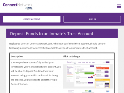 Deposit Funds to an Inmate&#039;s Trust Account | ConnectNetwork