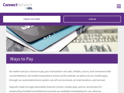Ways to Pay Deposits and Payments | ConnectNetwork