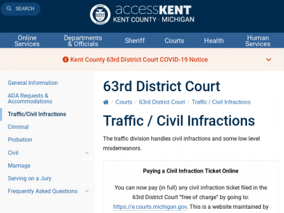 Traffic / Civil Infractions - Kent County, Michigan