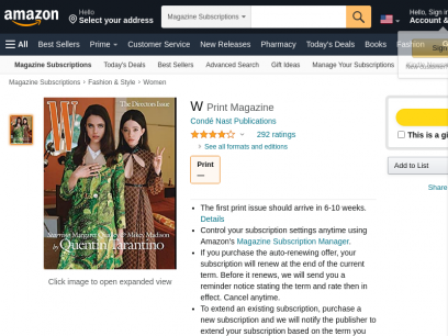 Amazon.com: W : Magazine Subscriptions