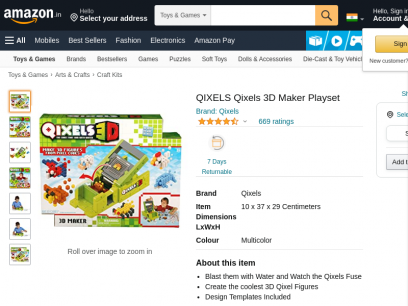 Buy QIXELS Qixels 3D Maker Playset Online at Low Prices in India - Amazon.in