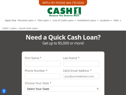 
	Quick Cash Loans | CASH 1 Loans
