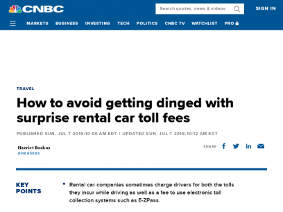 How to avoid getting dinged with surprise rental car toll fees
