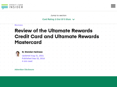 Review: Ultamate Rewards Credit Card and Rewards Mastercard