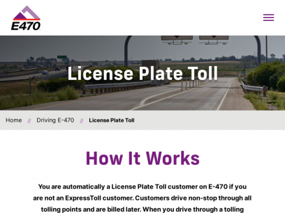 License Plate Toll | E-470